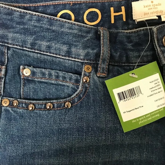Kate Spade BROOME STREET jeans studded NEW 24 - Picture 3 of 6